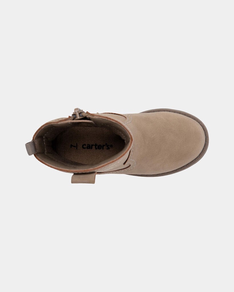 slide 3 of 6, Carter's Toddler Girl Butterfly Stitch Cowgirl Boots - Brown Brown 12, 1 ct