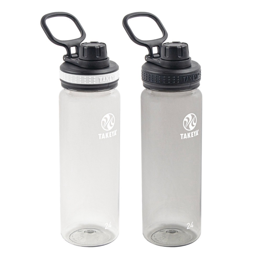 slide 5 of 5, Takeya Tritan Spout Water Bottles - Clear/Stormy Black, 2 ct