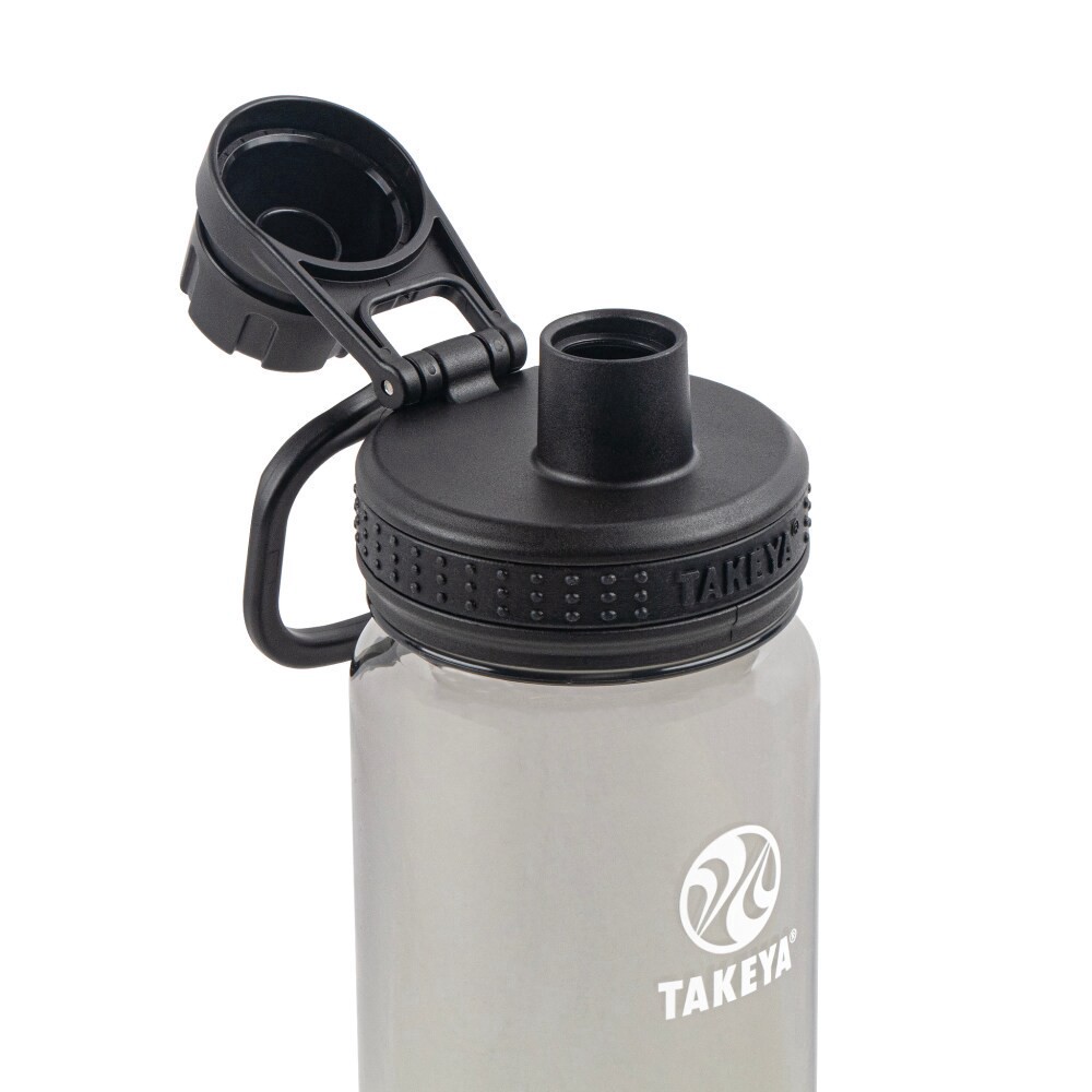 slide 3 of 5, Takeya Tritan Spout Water Bottles - Clear/Stormy Black, 2 ct