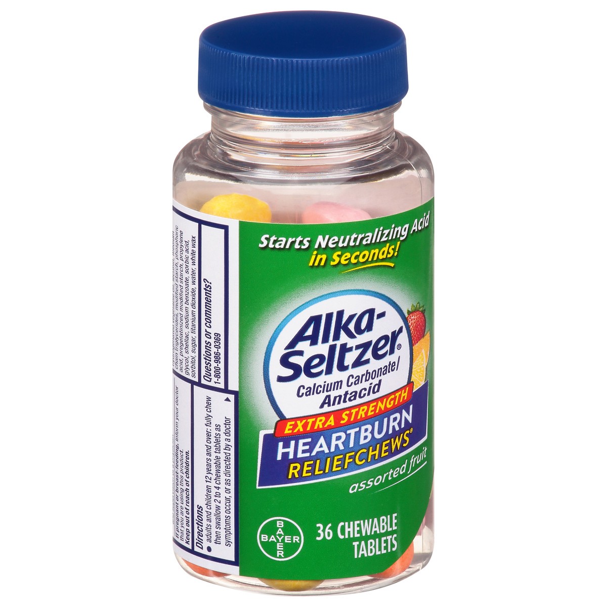 slide 2 of 9, Alka-Seltzer Fruit Chews Antacid Tablets, 36 ct