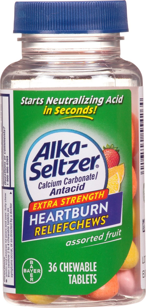 slide 6 of 9, Alka-Seltzer Fruit Chews Antacid Tablets, 36 ct