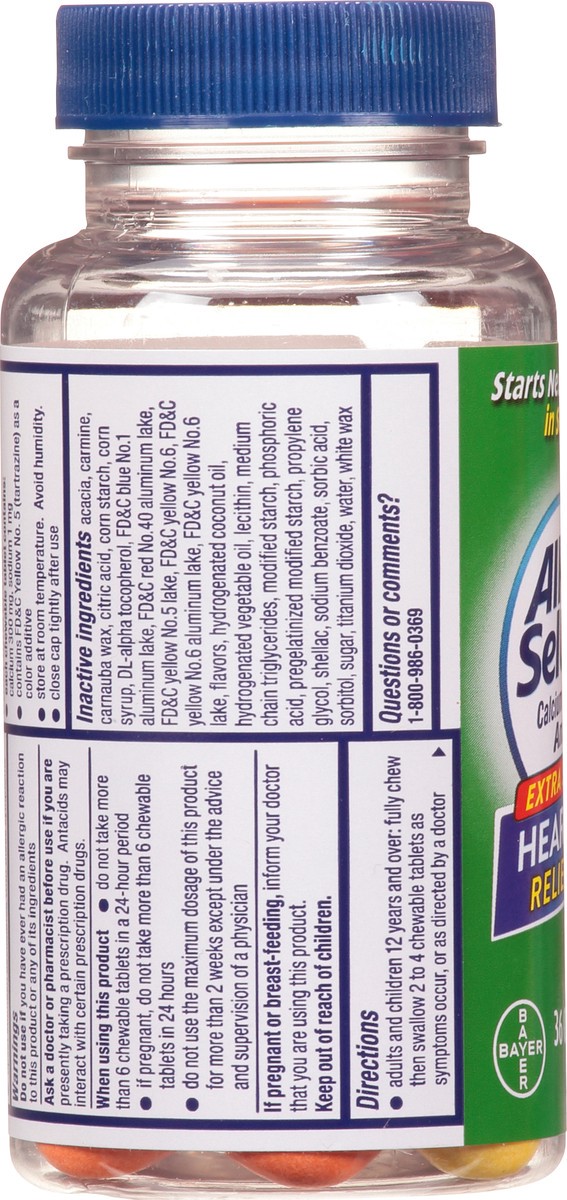 slide 5 of 9, Alka-Seltzer Fruit Chews Antacid Tablets, 36 ct