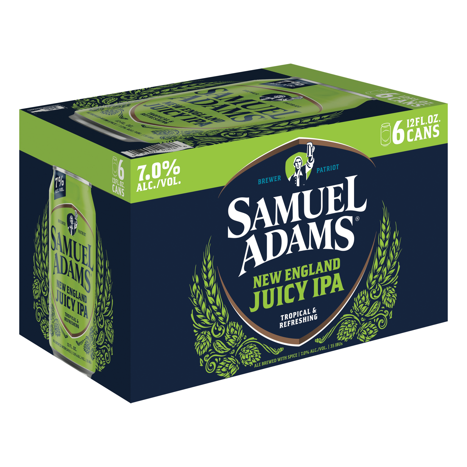 slide 2 of 4, Samuel Adams New England Juicy IPA Beer (12 fl. oz. Can, 6pk.), 12 fl oz