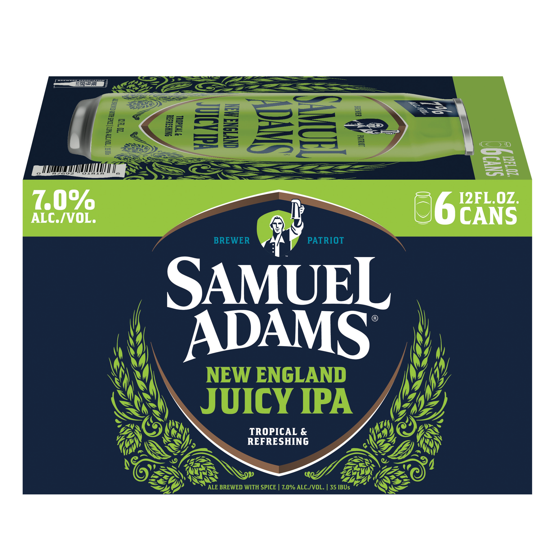 slide 3 of 4, Samuel Adams New England Juicy IPA Beer (12 fl. oz. Can, 6pk.), 12 fl oz