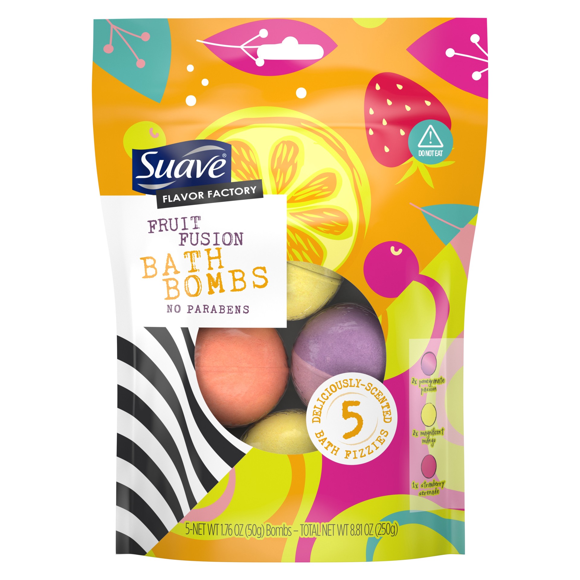 slide 1 of 4, Suave Flavor Factory Bath Bombs Fruit Fusion, 8.81 oz, 5 count, 8.81 oz