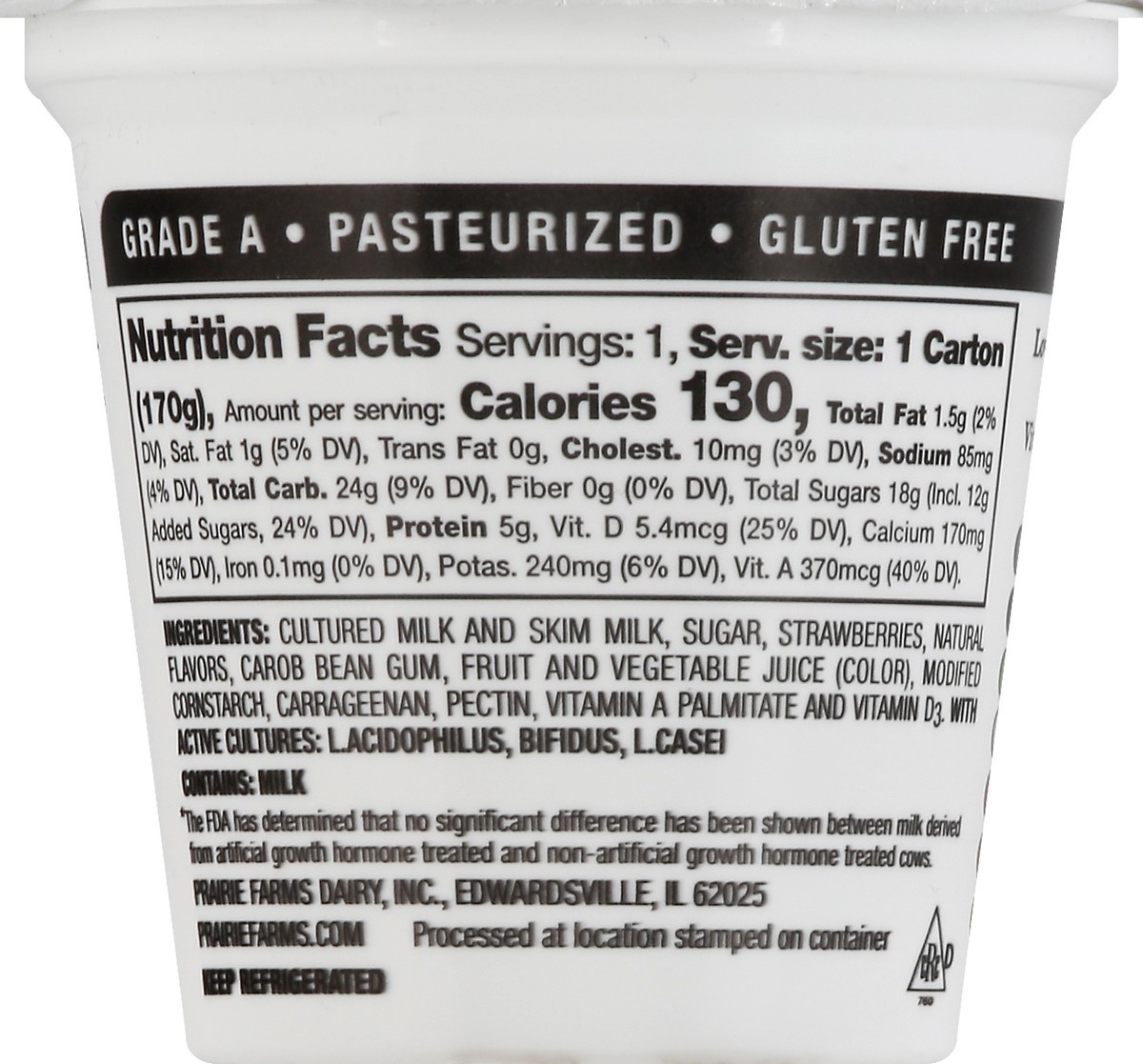 slide 7 of 12, Prairie Farms Blended Low Fat Strawberry Yogurt 6 oz, 6 oz