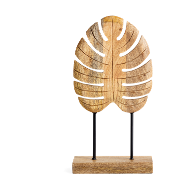slide 1 of 1, Wooden Monstera Leaf Sculpture, 1 ct