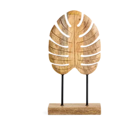 Wooden Monstera Leaf Sculpture