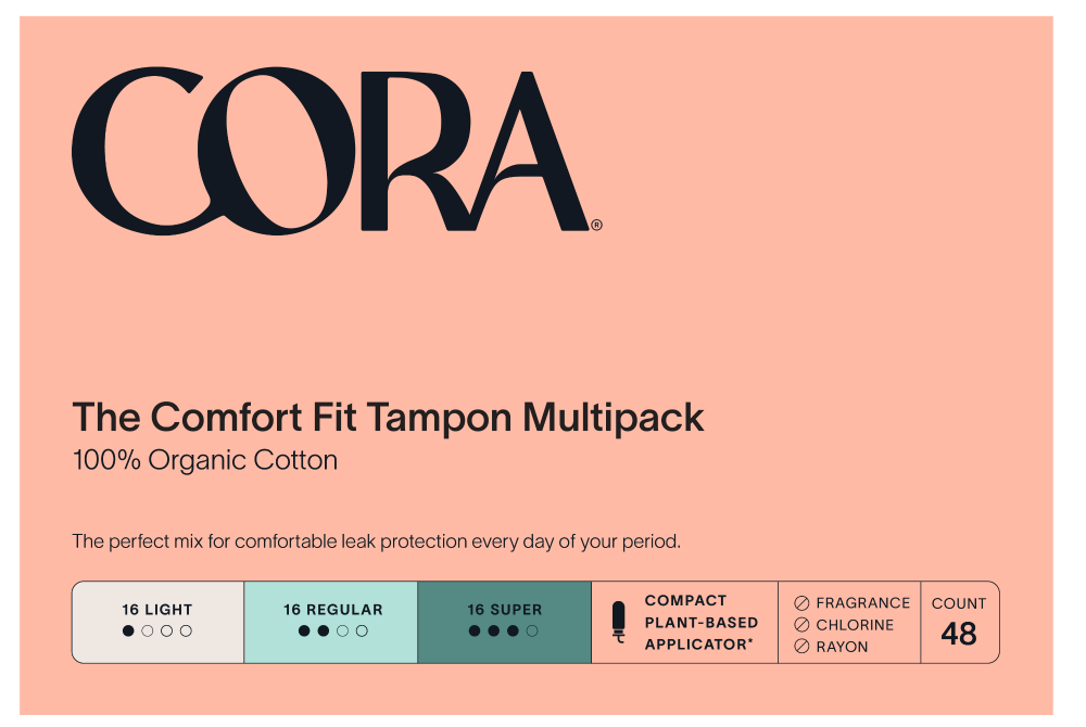 slide 3 of 4, Cora Multipack Light Regular And Super Tampons 48 Count, 48 ct