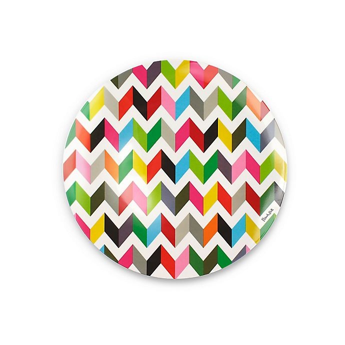 slide 1 of 1, French Bull Ziggy Multicolor Chevron Salad Plates, 4 ct