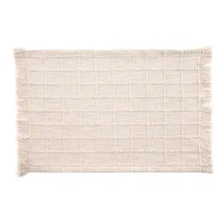 Room & Retreat, Classic Woven Placemat, 13 In X 19 In, Cream