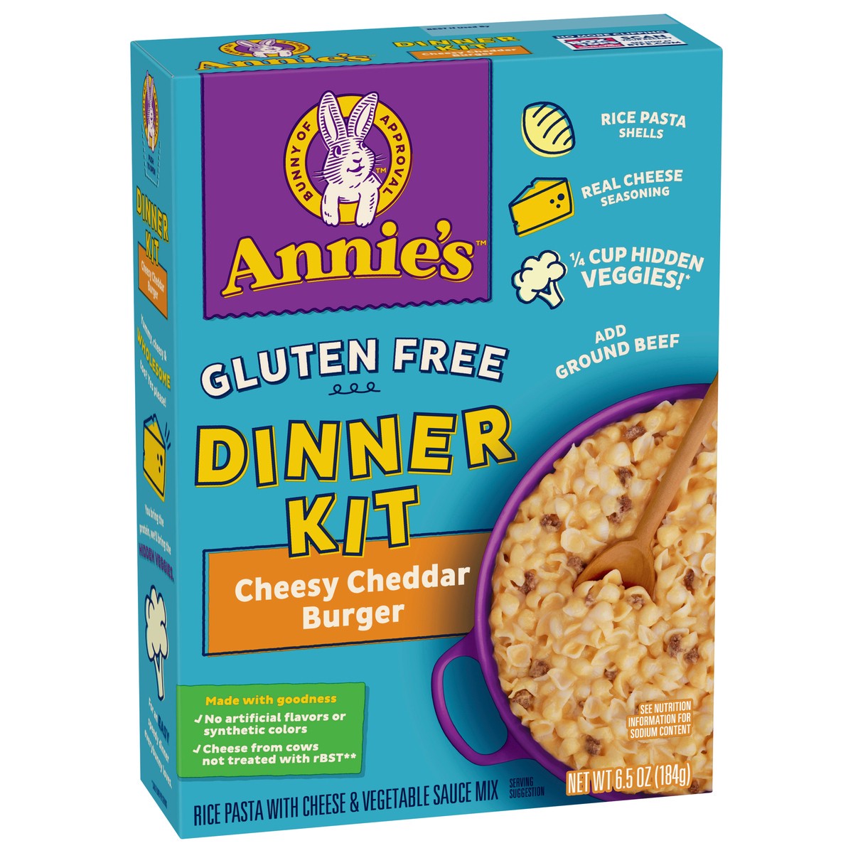 slide 9 of 13, Annie's Gluten Free Pasta Dinner Kit, Cheddar Burger Macaroni and Cheese, 6.5 oz, 6.5 oz