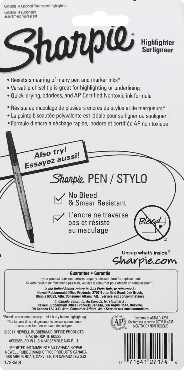 slide 7 of 9, Sharpie Accent Assorted Highlighters With Bonus Uni-Ball JetStream Pen, 4 ct