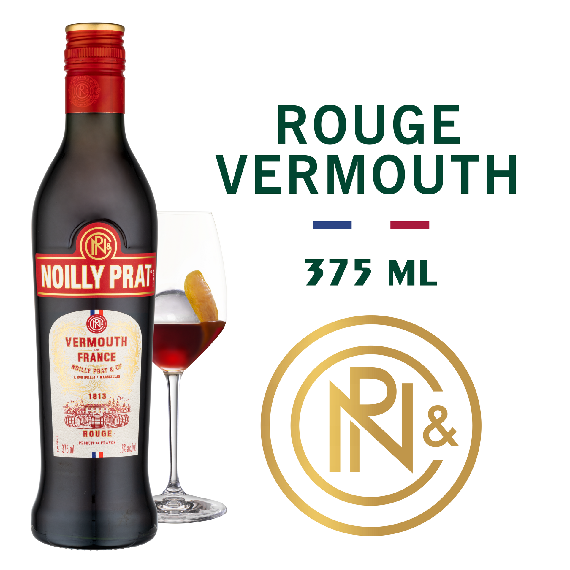 slide 1 of 4, Noilly Prat Rouge Vermouth, Cocktail Mixer 16% 37.5Cl/375Ml, 375 ml