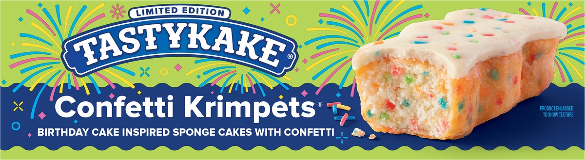 slide 7 of 8, Tastykake Confetti Krimpets, Birthday Cake Inspired Snack Cakes, 12 oz, 12 Count, 6 ct