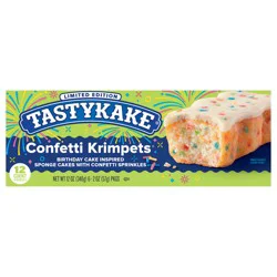 Tastykake Confetti Krimpets, Birthday Cake Inspired Snack Cakes, 12 oz, 12 Count