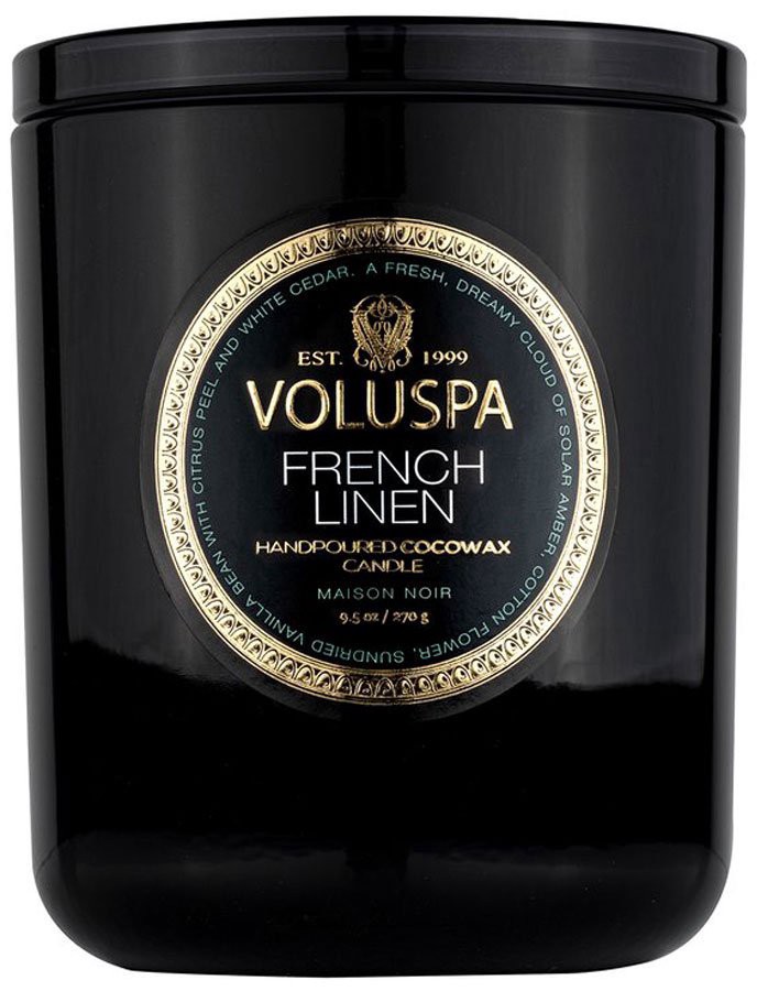 slide 1 of 1, Voluspa French Linen Box Classic Candle, 9.5 oz
