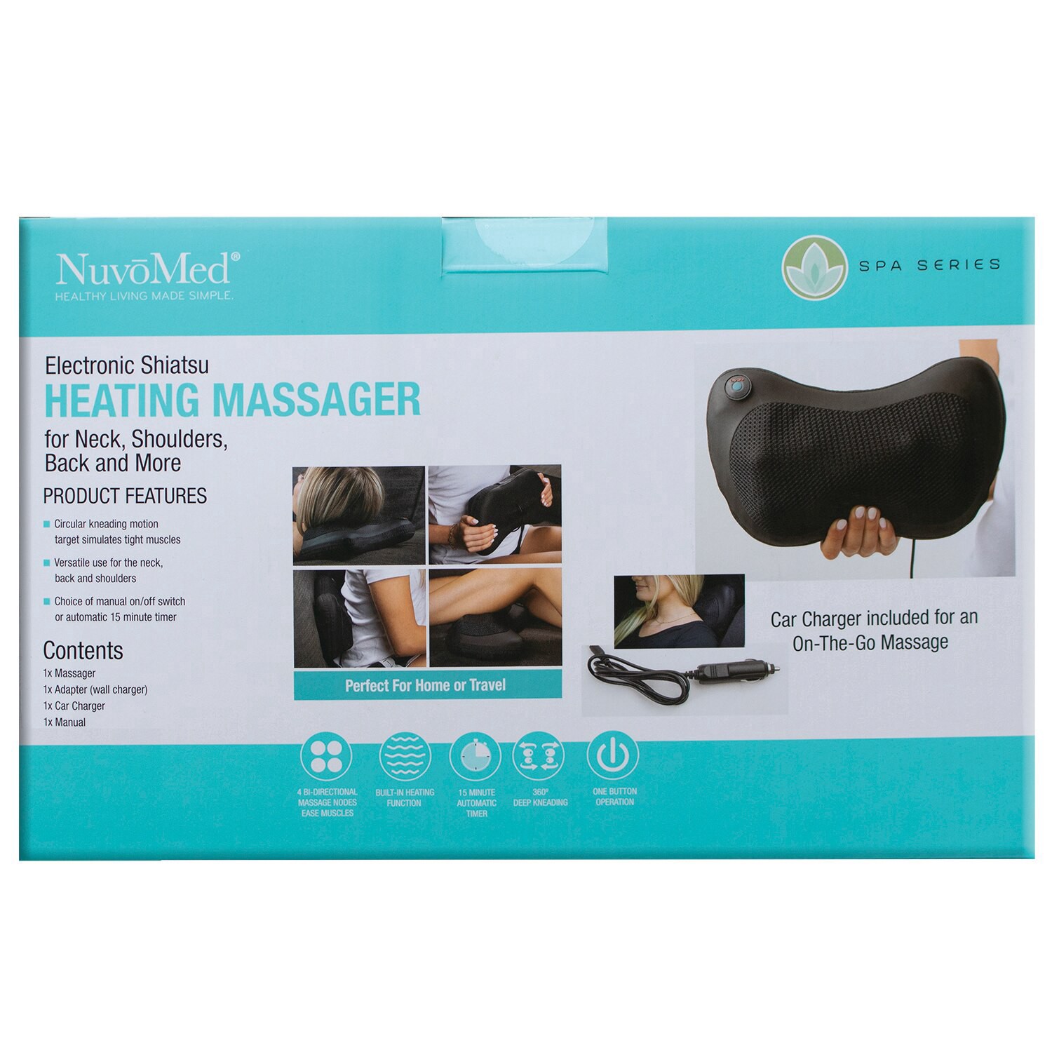 slide 4 of 5, NuvoMed Shiatsu Heating Massager, 1 ct