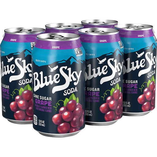 slide 6 of 7, Blue Sky Grape Soda, 6 ct; 12 fl oz