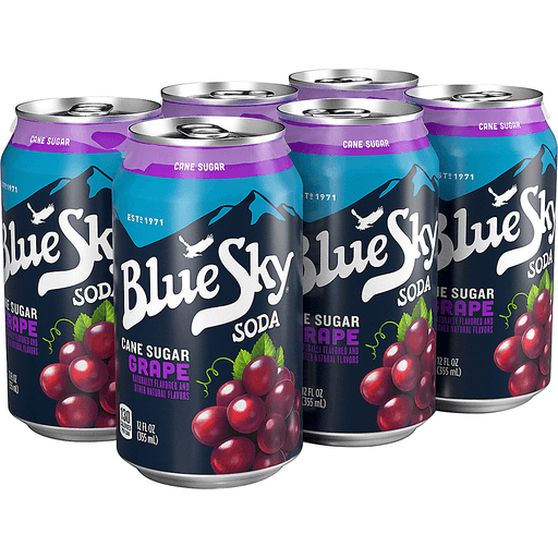 slide 7 of 7, Blue Sky Grape Soda, 6 ct; 12 fl oz