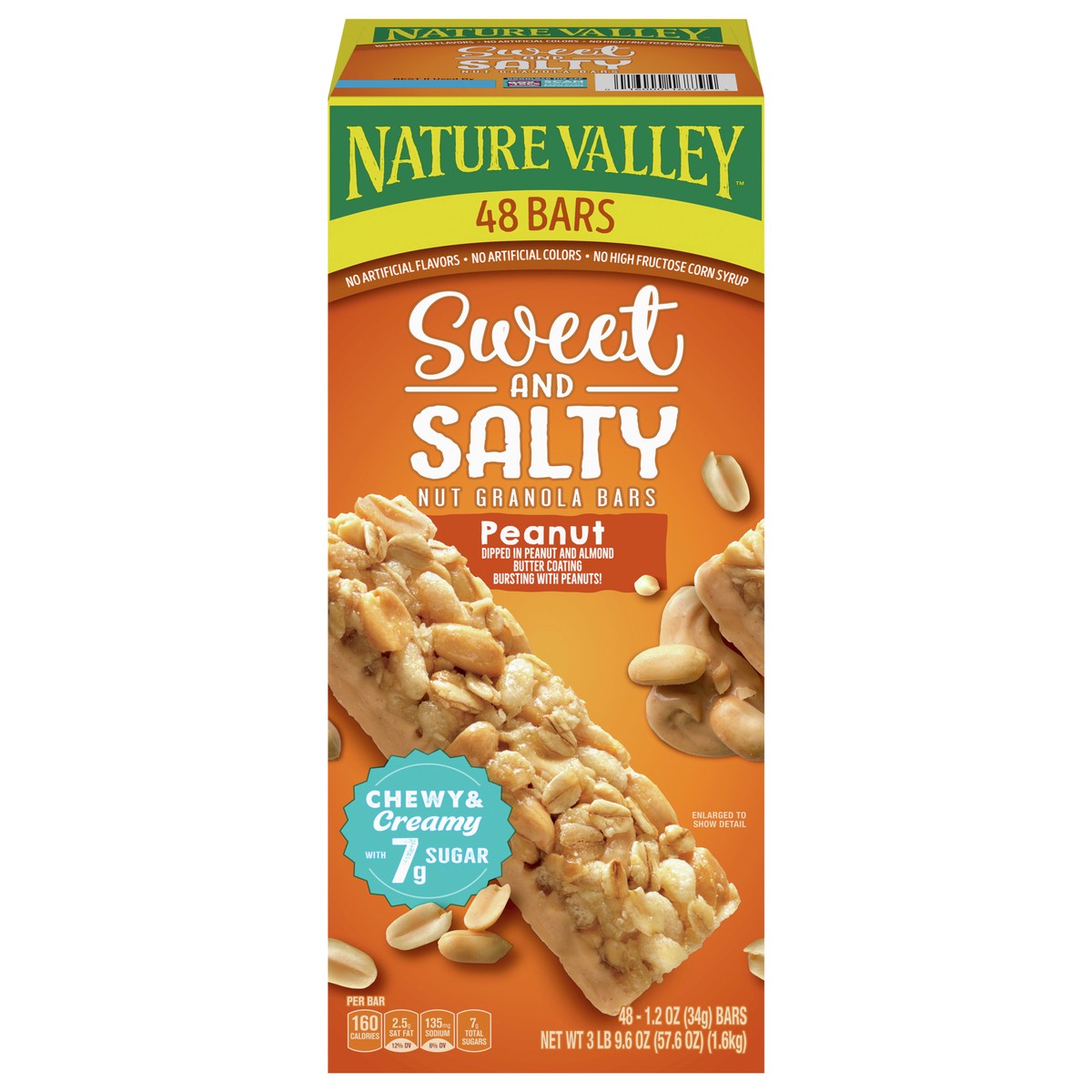 slide 1 of 9, Nature Valley Granola Bars, Sweet and Salty Nut, Peanut, 1.2 oz, 48 ct, 48 ct