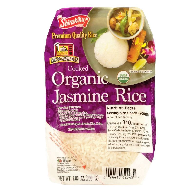 slide 1 of 2, Shirakiku Organic Cooked Jasmine Rice 7.05 oz, 7.05 oz