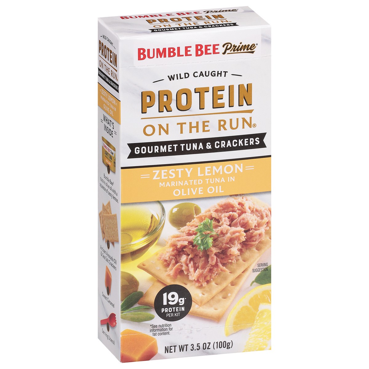 slide 9 of 9, Bumble Bee Prime Zesty Lemon Gourmet Tuna & Crackers 3.25 oz, 3.5 oz