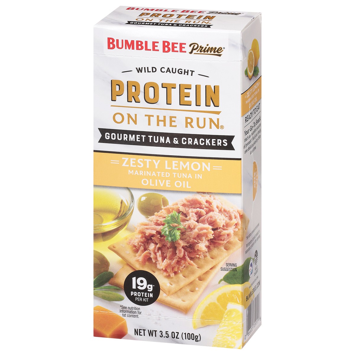 slide 5 of 9, Bumble Bee Prime Zesty Lemon Gourmet Tuna & Crackers 3.25 oz, 3.5 oz