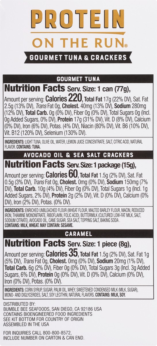 slide 7 of 9, Bumble Bee Prime Zesty Lemon Gourmet Tuna & Crackers 3.25 oz, 3.5 oz