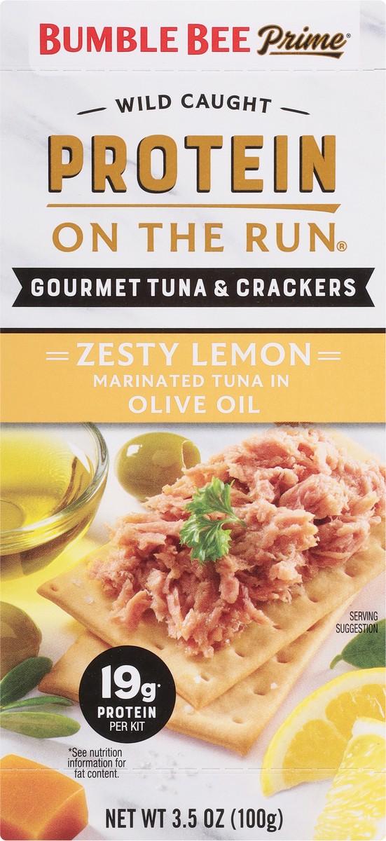 slide 4 of 9, Bumble Bee Prime Zesty Lemon Gourmet Tuna & Crackers 3.25 oz, 3.5 oz