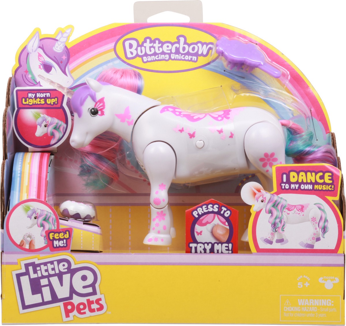 slide 6 of 9, Little Live Pets 5+ Butterbow Dancing Unicorn Toy 1 ea, 1 ea