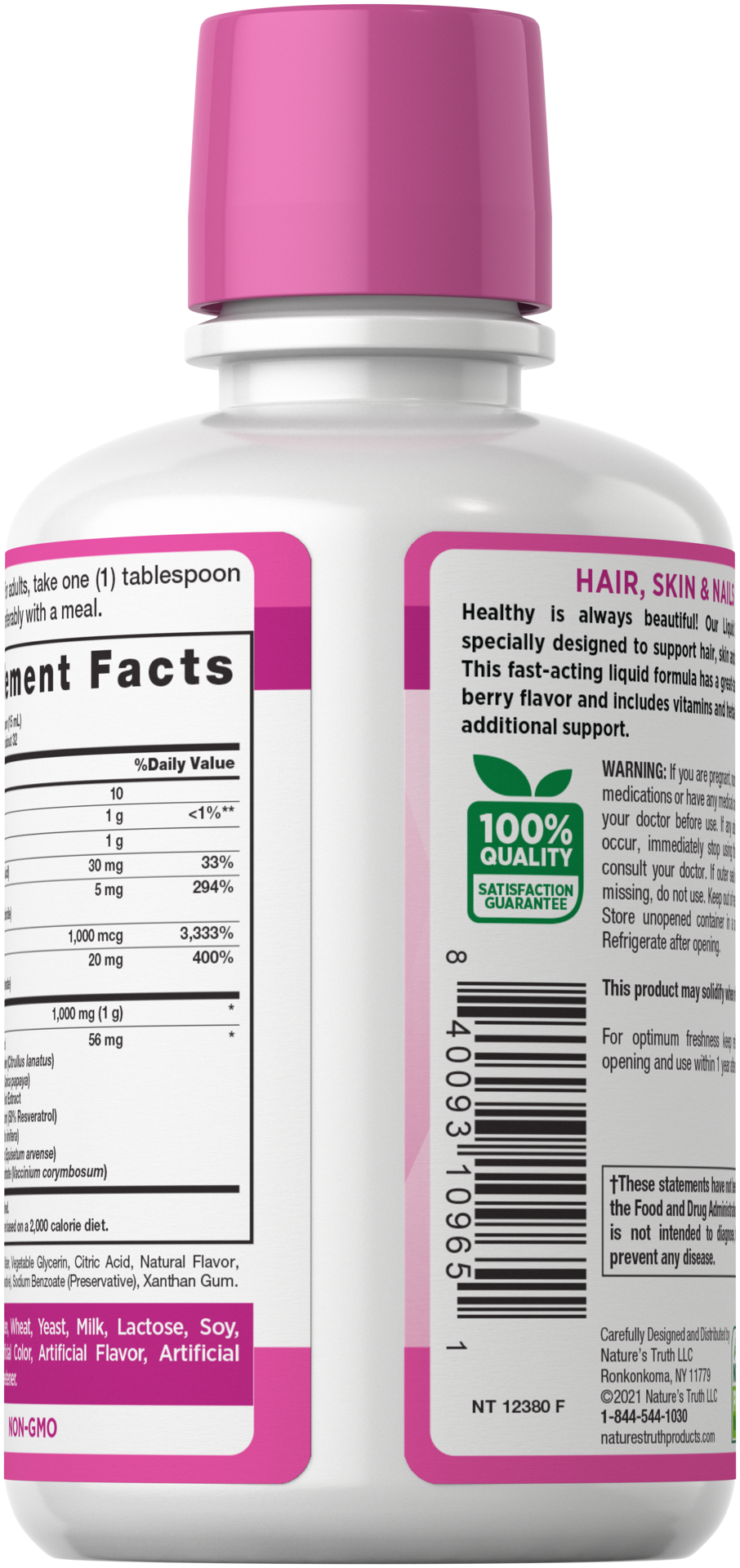 slide 4 of 4, Nature's Truth Liquid Collagen with Amino Acid Protein + Biotin, 16 fl oz