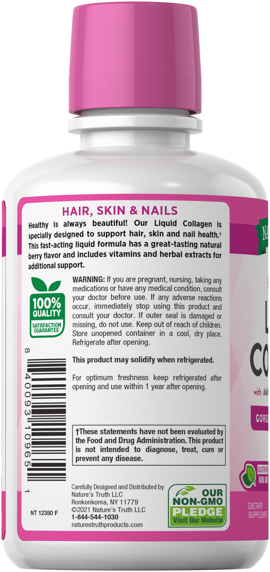 slide 2 of 4, Nature's Truth Liquid Collagen with Amino Acid Protein + Biotin, 16 fl oz