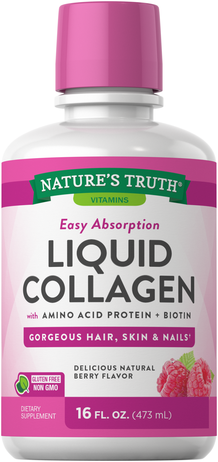 slide 1 of 4, Nature's Truth Liquid Collagen with Amino Acid Protein + Biotin, 16 fl oz