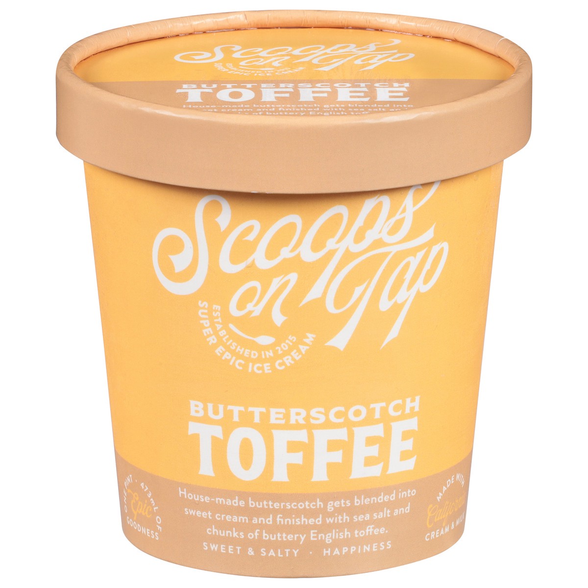 slide 6 of 13, Scoops On Tap Ice Cream Butterscotch Toffee - 16 Oz, 16 oz