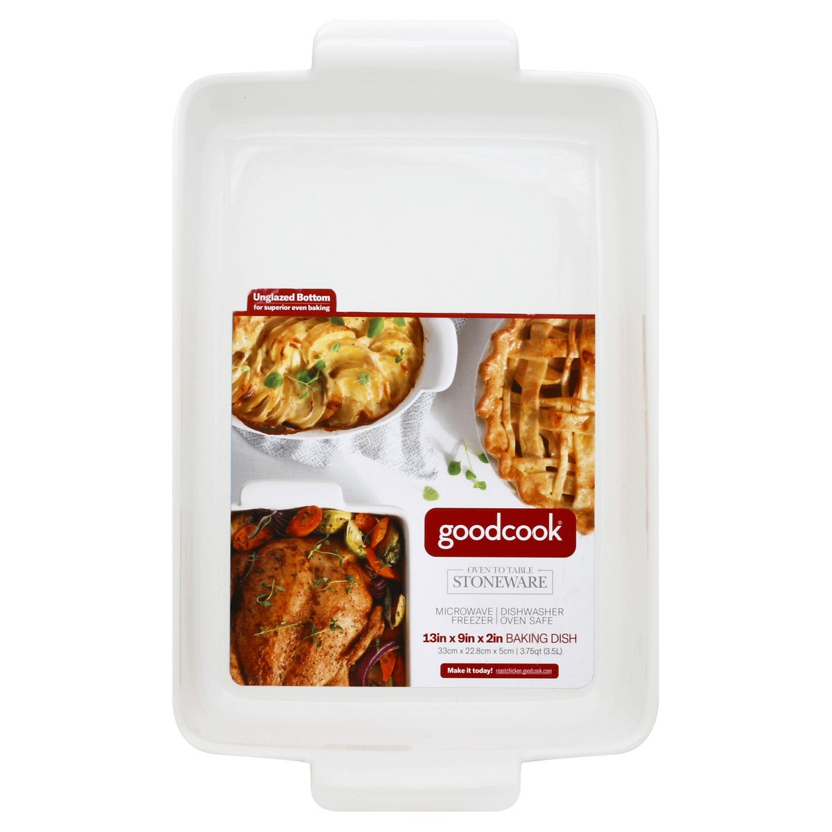 slide 4 of 8, Good Cook 3.75 Quart Stoneware Baking Dish 1 ea, 1 ct