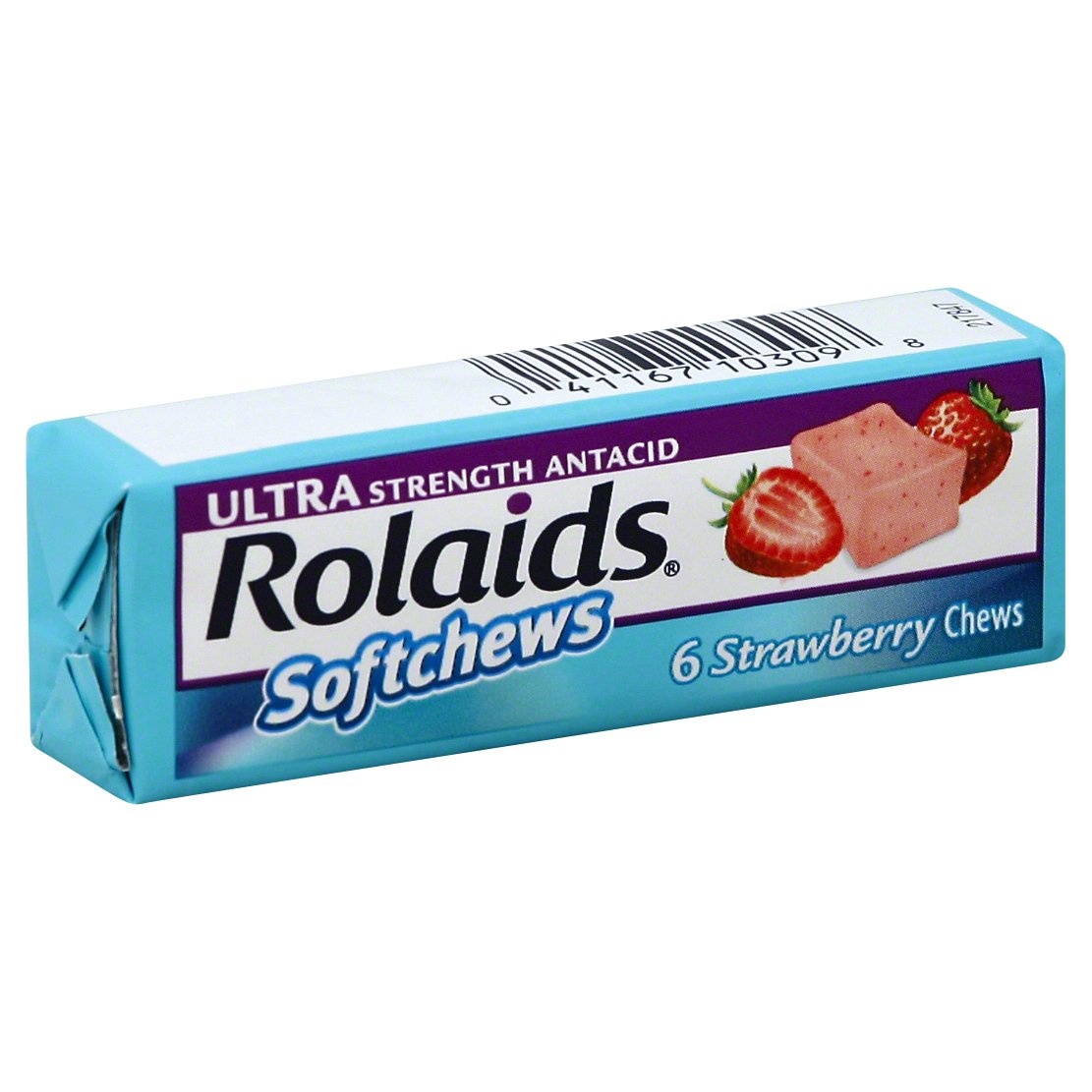 slide 1 of 1, Rolaids Ultra Strength Antacid Softchews Strawberry, 6 ct