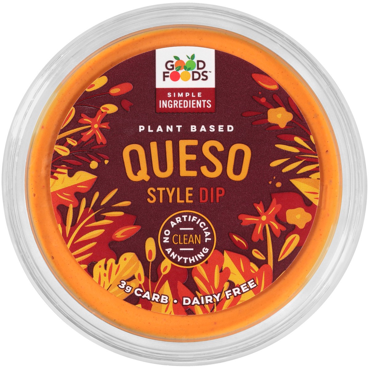 slide 8 of 8, Good Foods Plant Based Queso Style Dip 8 oz. Tub, 8 oz