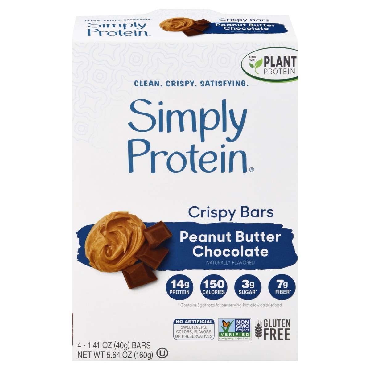 slide 1 of 13, SimplyProtein Peanut Butter Chocolate Crispy Bars 4 ea, 4 ct