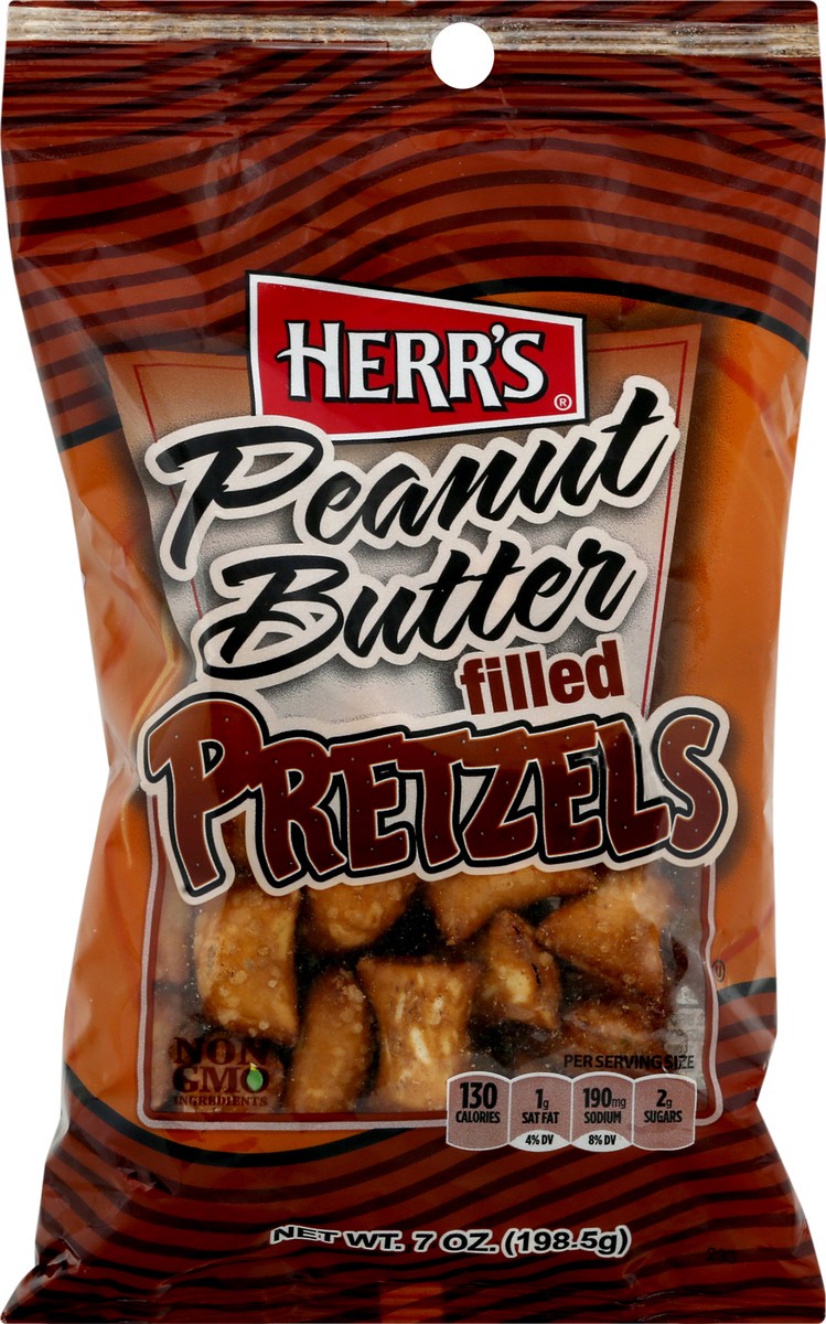 slide 1 of 10, Herr's Peanut Butter Filled Pretzels 7 oz, 7 oz