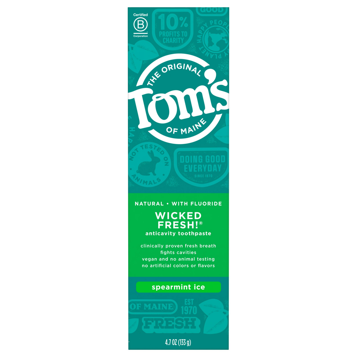 slide 1 of 5, Tom's of Maine Wicked Fresh! Natural Toothpaste With Fluoride, Spearmint Ice, 4.7 oz., 4.7 oz