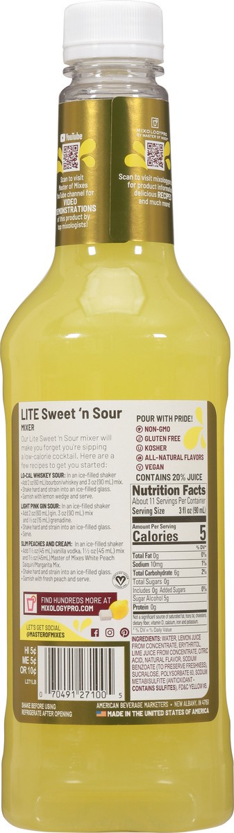 slide 8 of 11, Master Of Mixes Lite Sweet And Sour, 1.8 oz