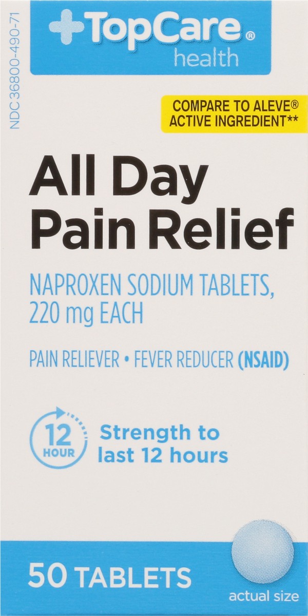 slide 12 of 17, TopCare Naproxen Sodium Tablet, 50 ct