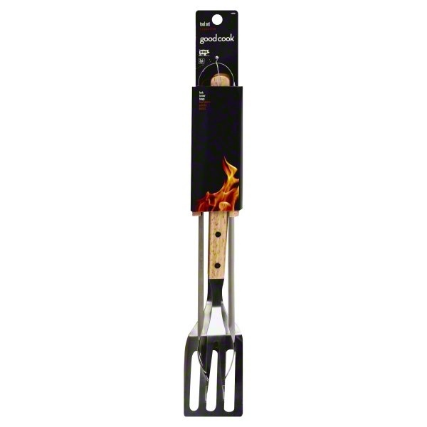 slide 1 of 3, Good Cook BBQ Tool Set Natural, 4 ct