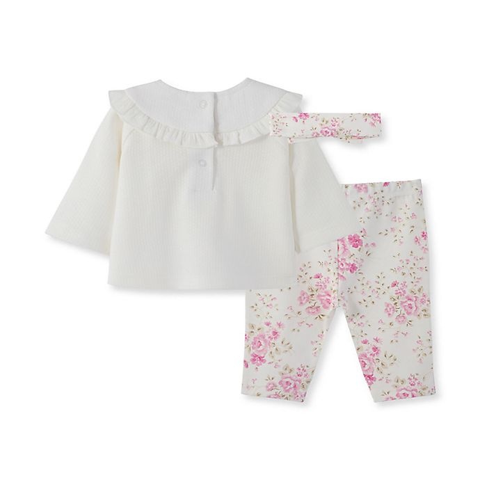 slide 2 of 2, Little Me Newborn Rose Tunic, Pant, and Headband Set - Ivory, 3 ct