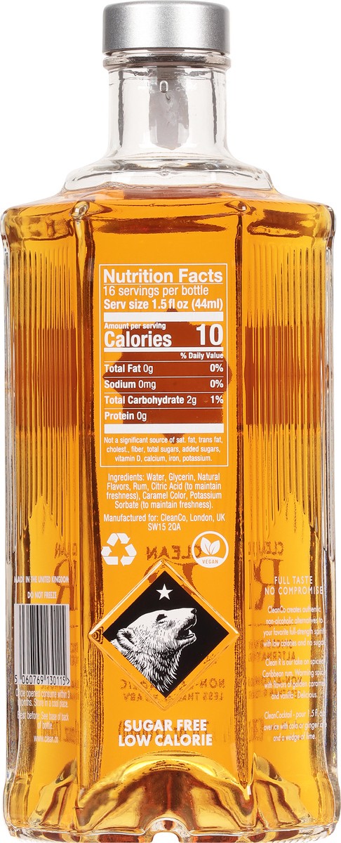 slide 2 of 9, CleanCo Non-Alcoholic, Spiced Rum Alternative, 23.7 fl oz