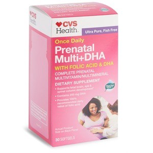 slide 1 of 1, CVS Health Once Daily Prenatal Multi+DHA Softgels, 30 ct