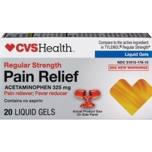 slide 1 of 1, CVS Health Regular Strength Pain Relief Liquid Gels, 20ct, 20 ct