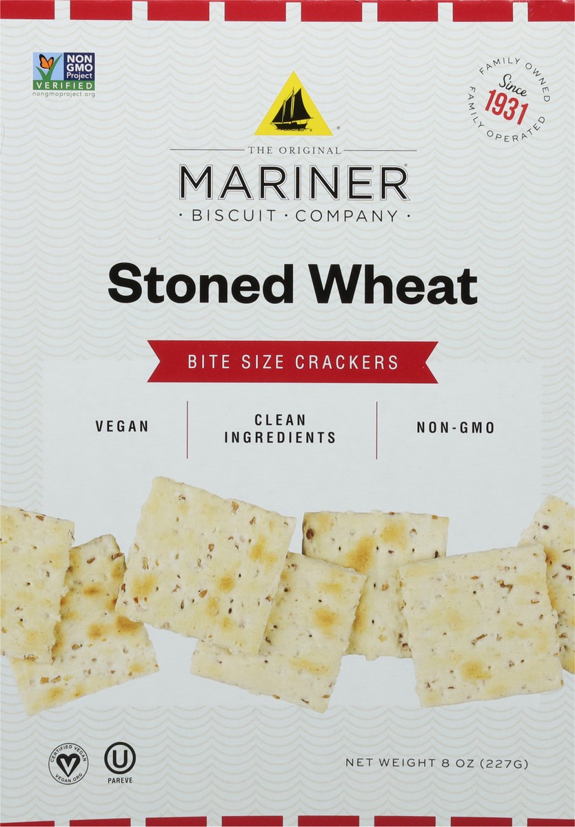 slide 5 of 14, Mariner Biscuit Company Stoned Wheat Crackers Bite Size 8 oz, 8 oz
