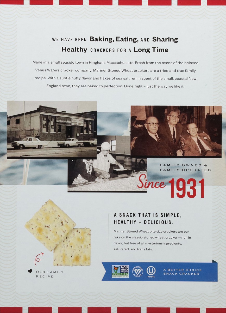 slide 11 of 14, Mariner Biscuit Company Stoned Wheat Crackers Bite Size 8 oz, 8 oz